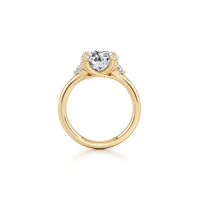 Jane Half Moon Three Stone Lab Diamond Engagement Ring image 9
