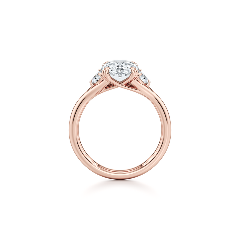 Jane Half Moon Three Stone Lab Diamond Engagement Ring image 34