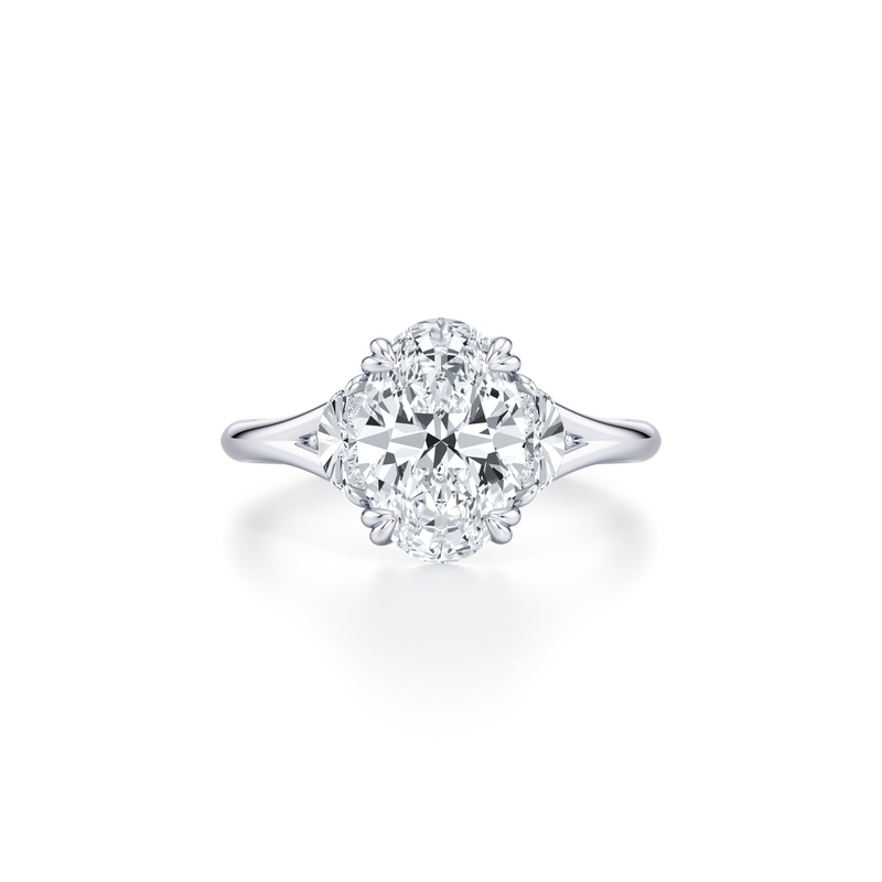 Jane Half Moon Three Stone Lab Diamond Engagement Ring image 21