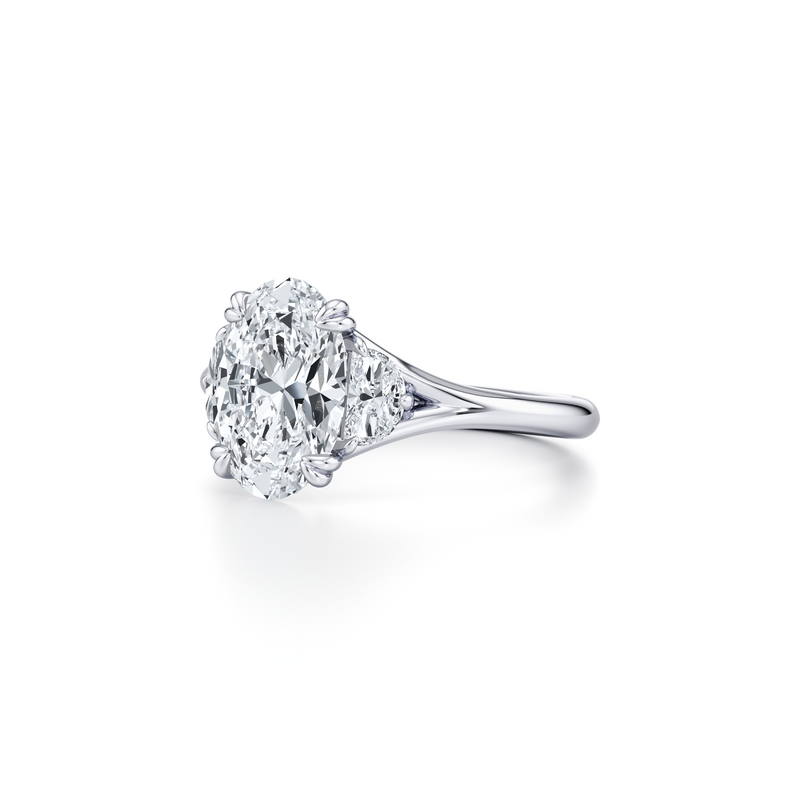 Jane Half Moon Three Stone Lab Diamond Engagement Ring image 22