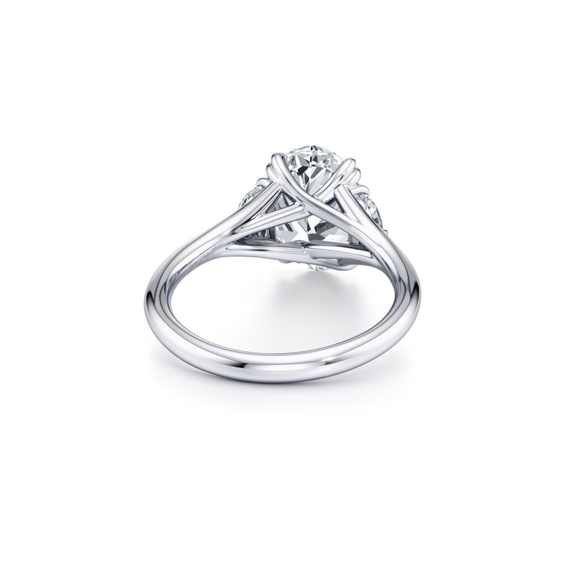 Jane Half Moon Three Stone Lab Diamond Engagement Ring image 23