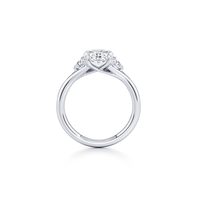 Jane Half Moon Three Stone Lab Diamond Engagement Ring image 24