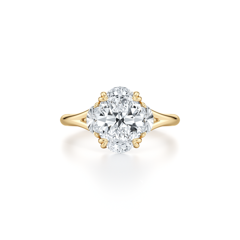 Jane Half Moon Three Stone Lab Diamond Engagement Ring image 26