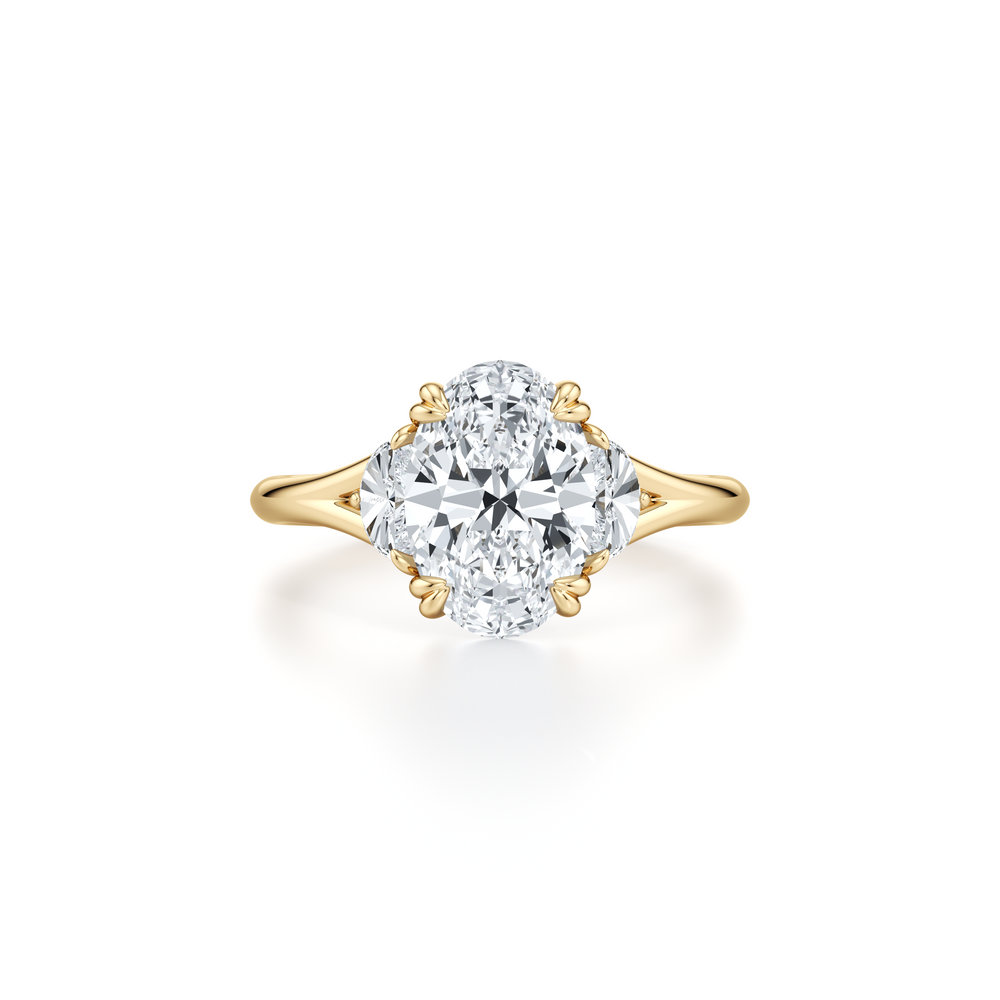 Jane Oval Cut Three Stone Lab Diamond Engagement Ring image 1