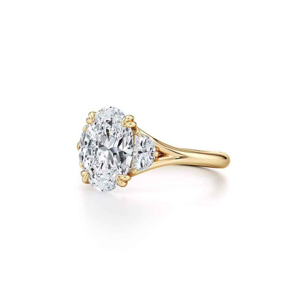 Jane Oval Cut Lab Diamond Three Stone Engagement Ring image 2