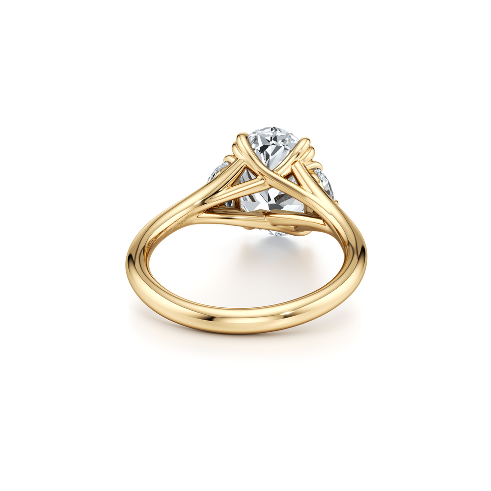 Jane Oval Cut Lab Diamond Three Stone Engagement Ring image 3