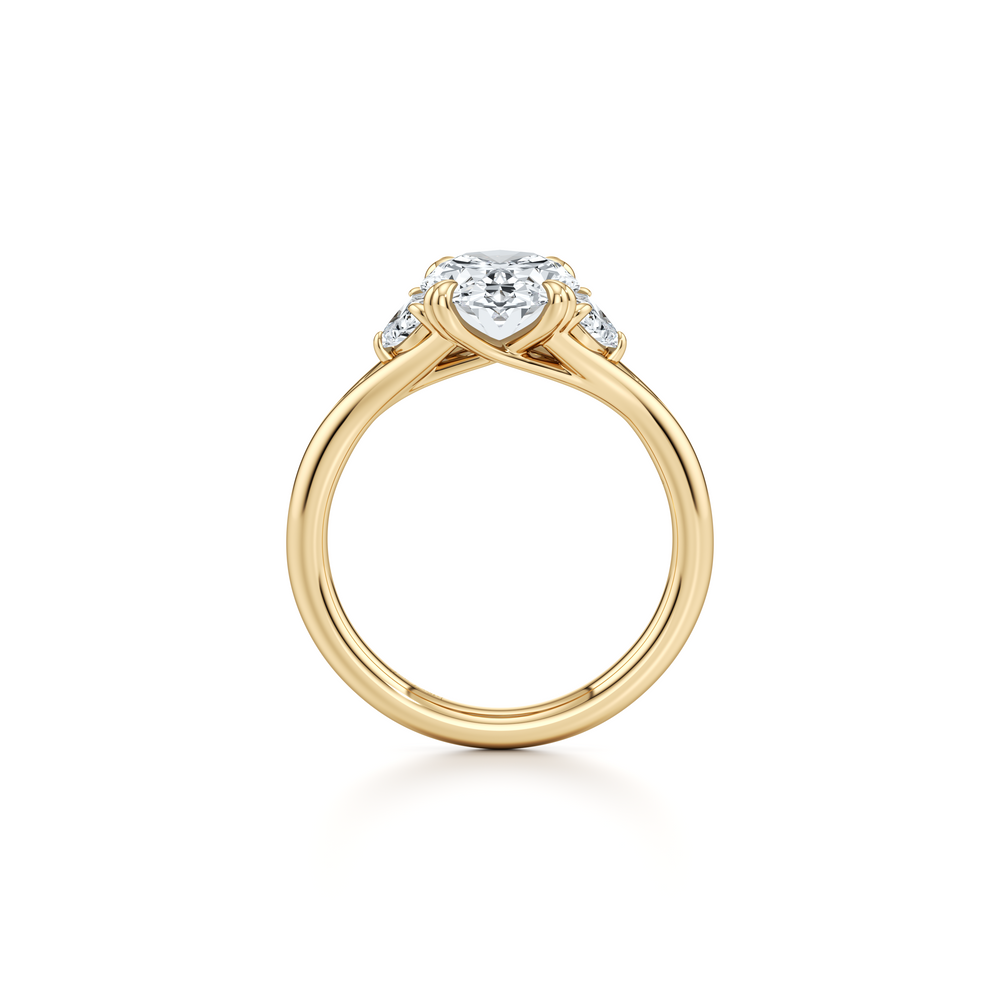Jane Oval Cut Three Stone Lab Diamond Engagement Ring image 4