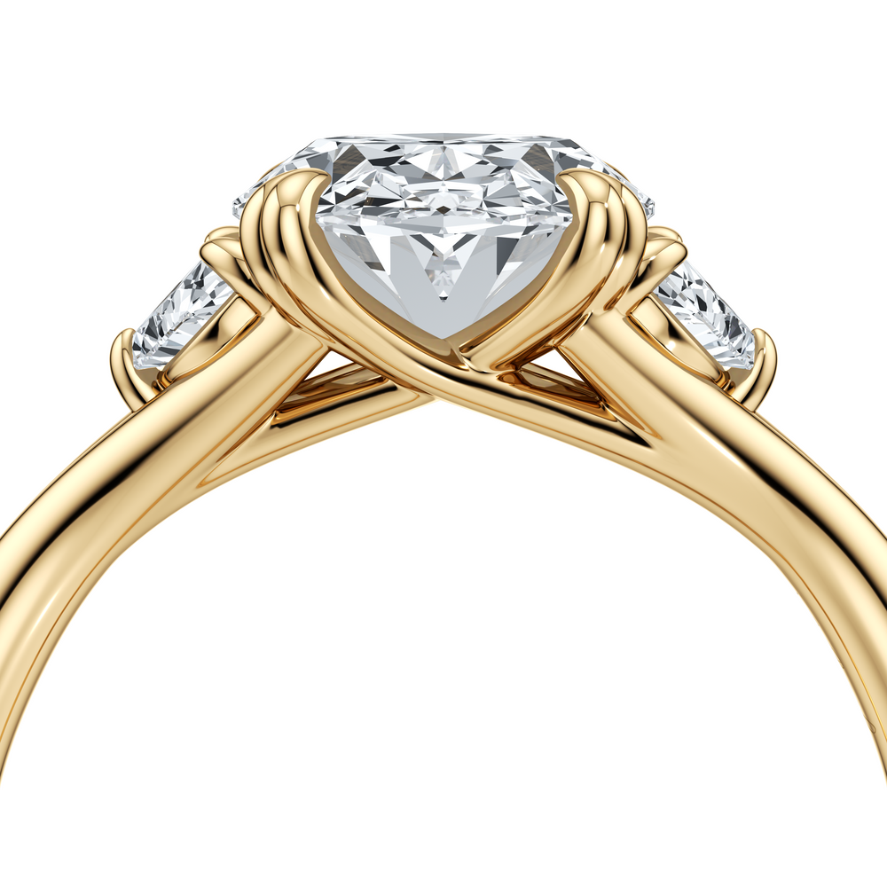 Jane Oval Cut Lab Diamond Three Stone Engagement Ring image 5