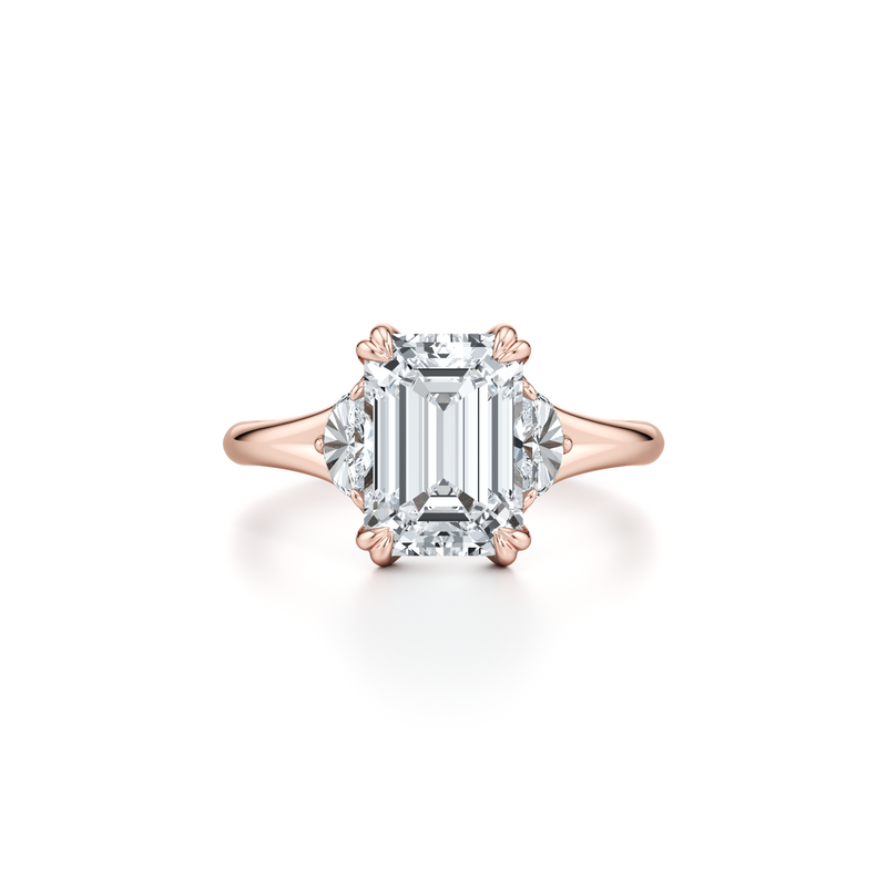 Jane Half Moon Three Stone Lab Diamond Engagement Ring image 51