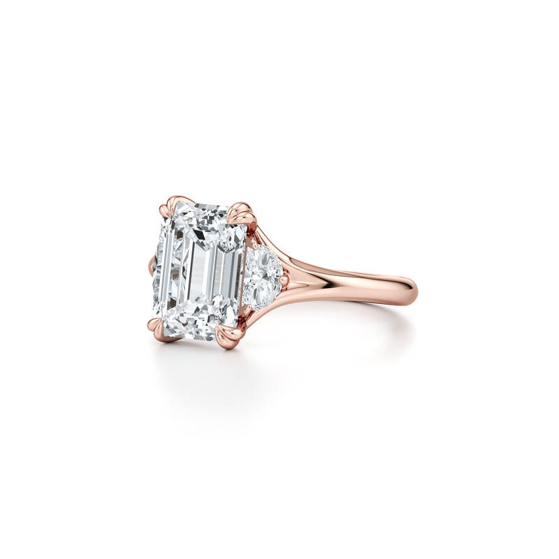 Jane Half Moon Three Stone Lab Diamond Engagement Ring image 52