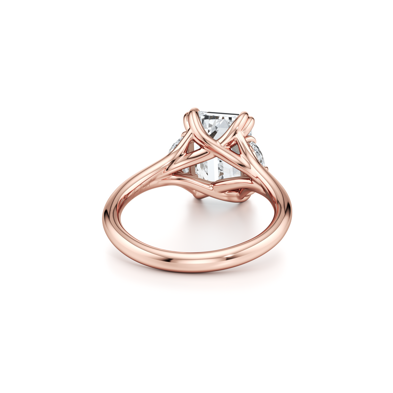 Jane Half Moon Three Stone Lab Diamond Engagement Ring image 53