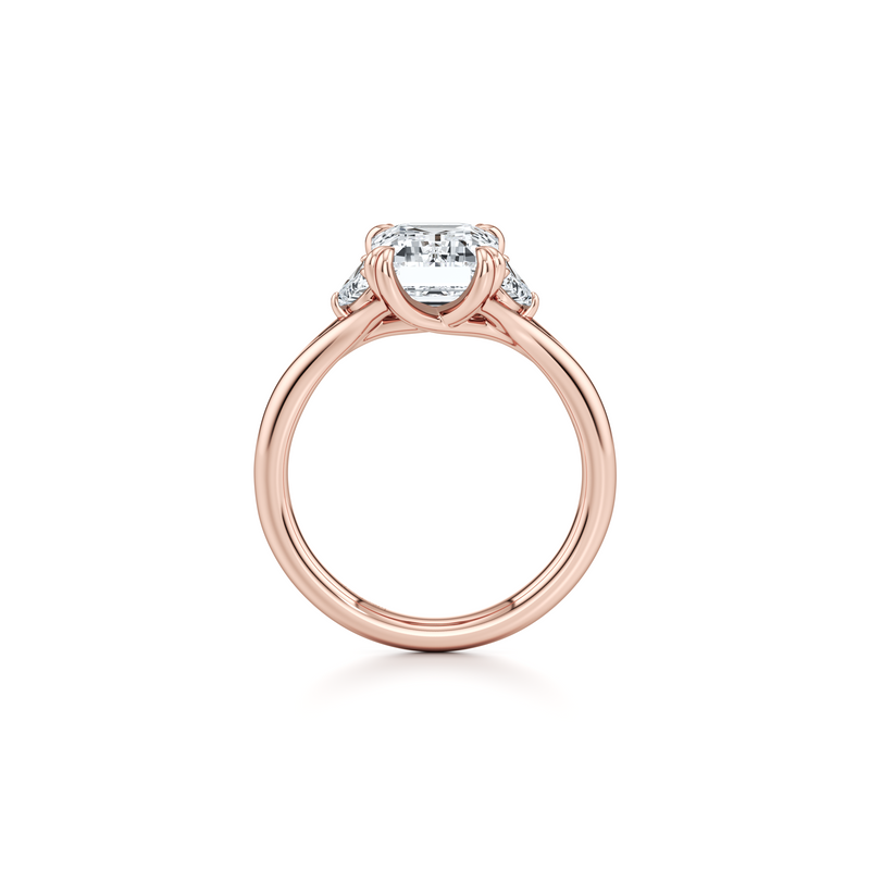 Jane Half Moon Three Stone Lab Diamond Engagement Ring image 54