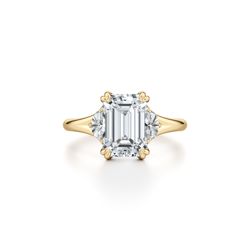 Jane Half Moon Three Stone Lab Diamond Engagement Ring image 46
