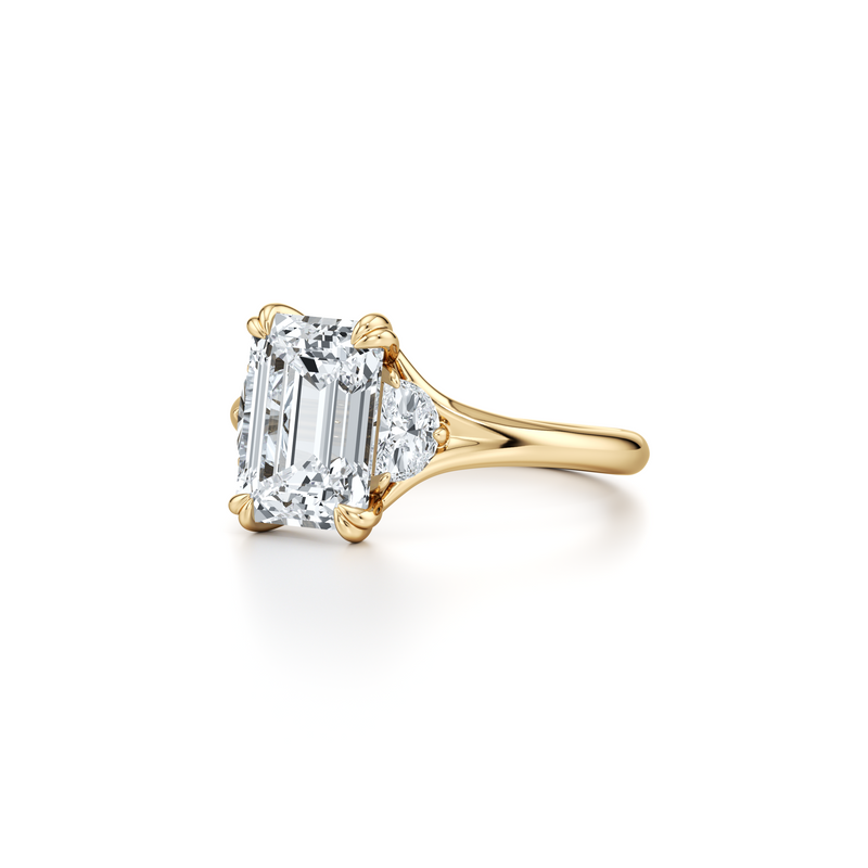 Jane Half Moon Three Stone Lab Diamond Engagement Ring image 47