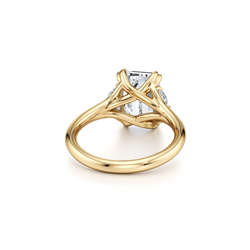 Jane Half Moon Three Stone Lab Diamond Engagement Ring image 48