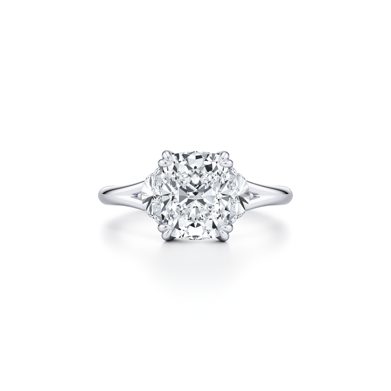 Jane Half Moon Three Stone Lab Diamond Engagement Ring image 61