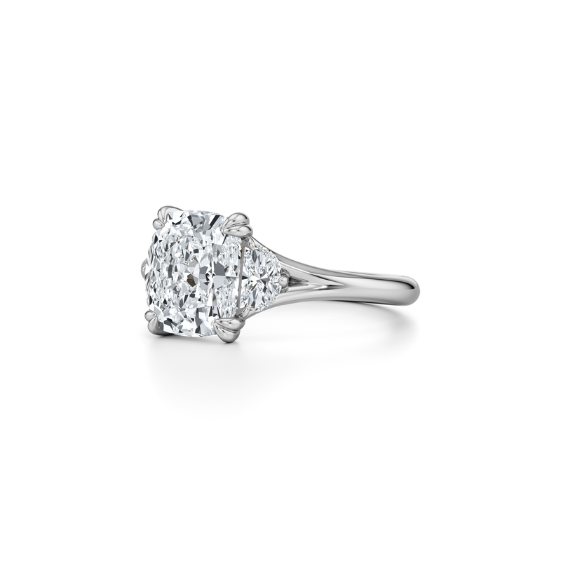 Jane Half Moon Three Stone Lab Diamond Engagement Ring image 62