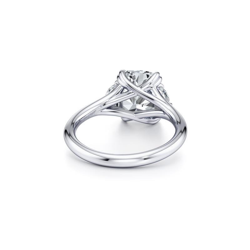 Jane Half Moon Three Stone Lab Diamond Engagement Ring image 63