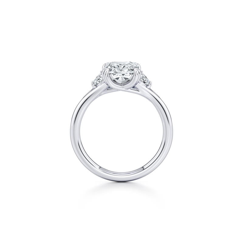 Jane Half Moon Three Stone Lab Diamond Engagement Ring image 64