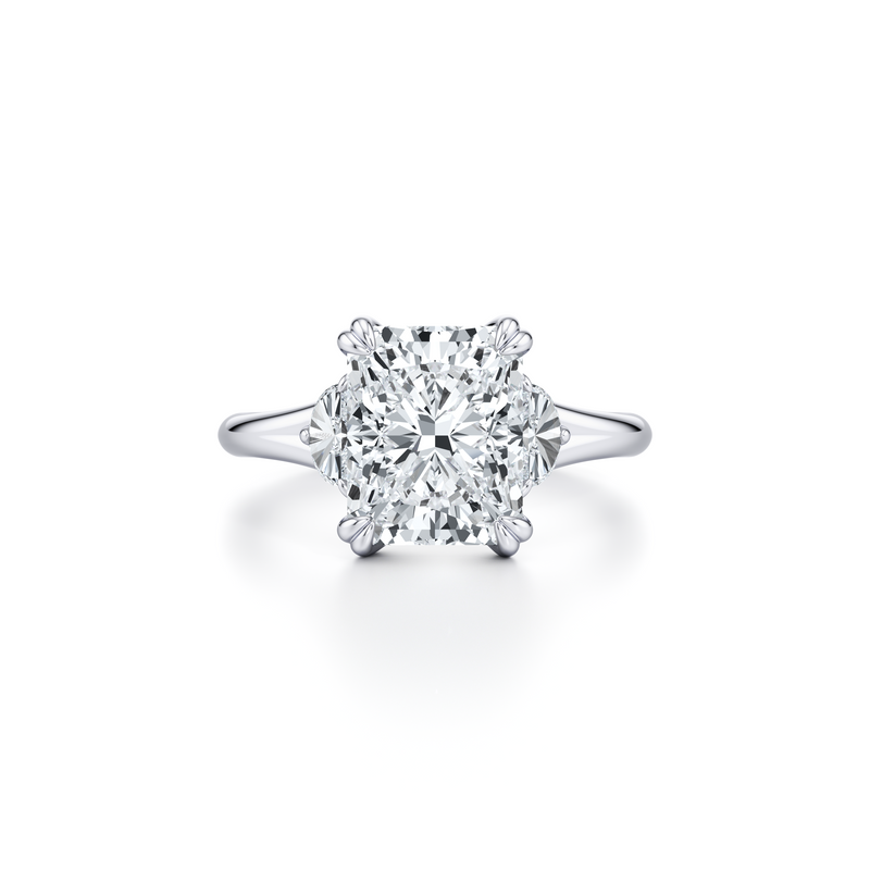 Jane Half Moon Three Stone Lab Diamond Engagement Ring image 81