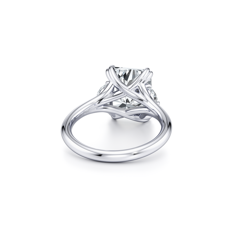 Jane Half Moon Three Stone Lab Diamond Engagement Ring image 83
