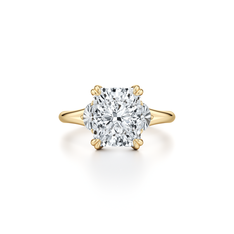 Jane Half Moon Three Stone Lab Diamond Engagement Ring image 86