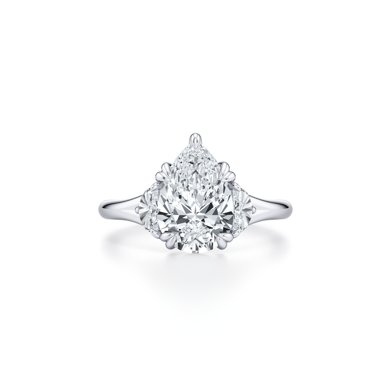 Jane Half Moon Three Stone Lab Diamond Engagement Ring image 101