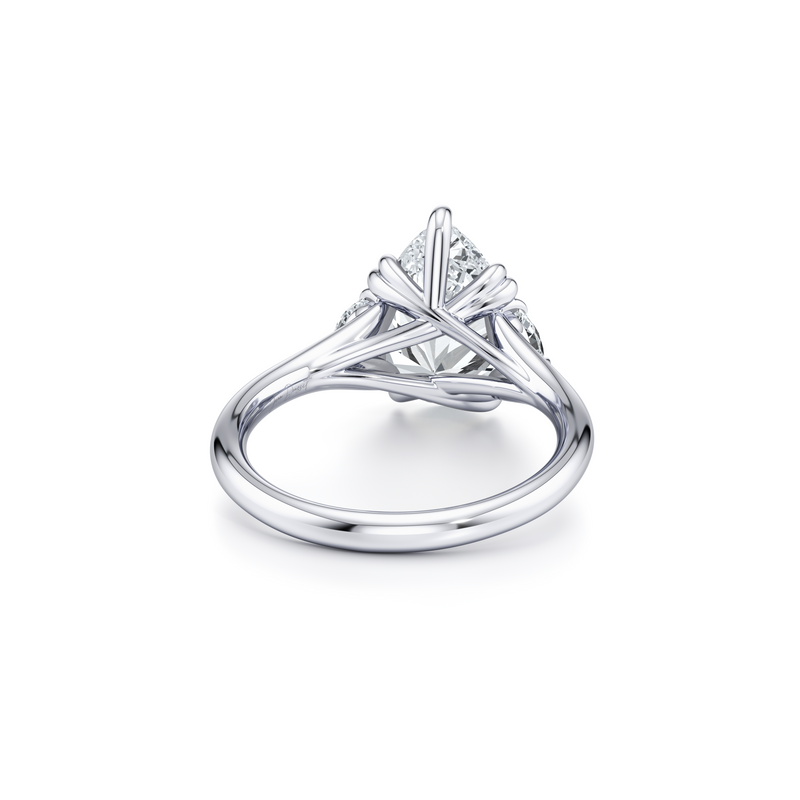 Jane Half Moon Three Stone Lab Diamond Engagement Ring image 103