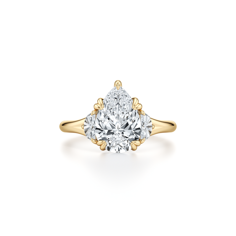Jane Half Moon Three Stone Lab Diamond Engagement Ring image 106