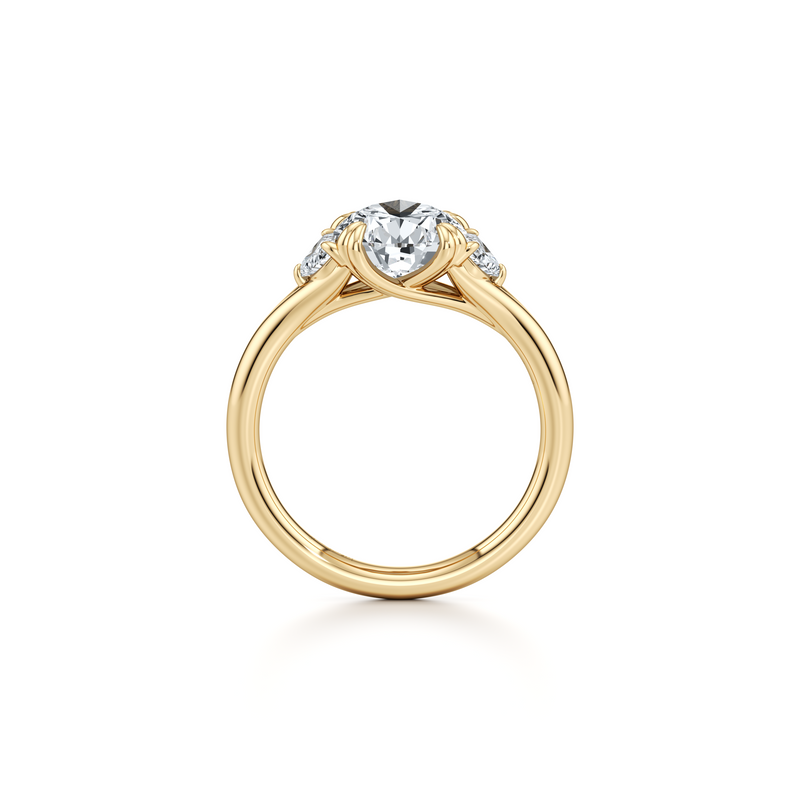 Jane Half Moon Three Stone Lab Diamond Engagement Ring image 109