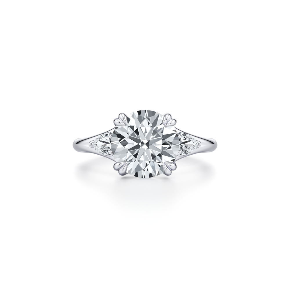 Jane Round Cut Pear Three Stone Lab Diamond Engagement Ring image 1