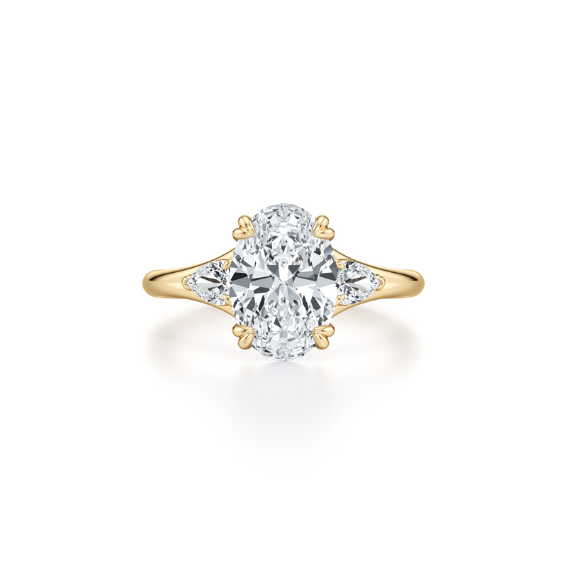 Jane Oval Cut Lab Diamond Three Stone Engagement Ring image 1