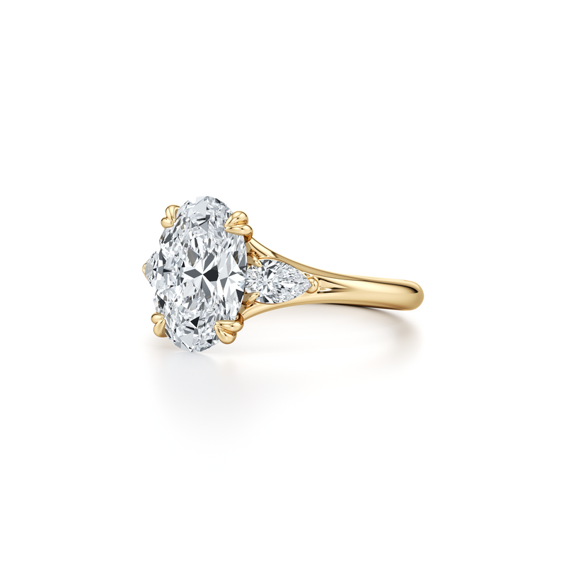 Jane Oval Cut Lab Diamond Three Stone Engagement Ring image 2