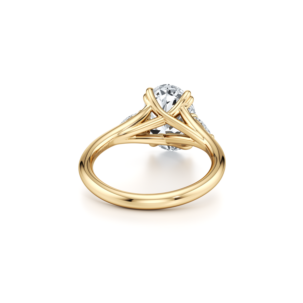 Jane Oval Three Stone Lab Diamond Engagement Ring image 3
