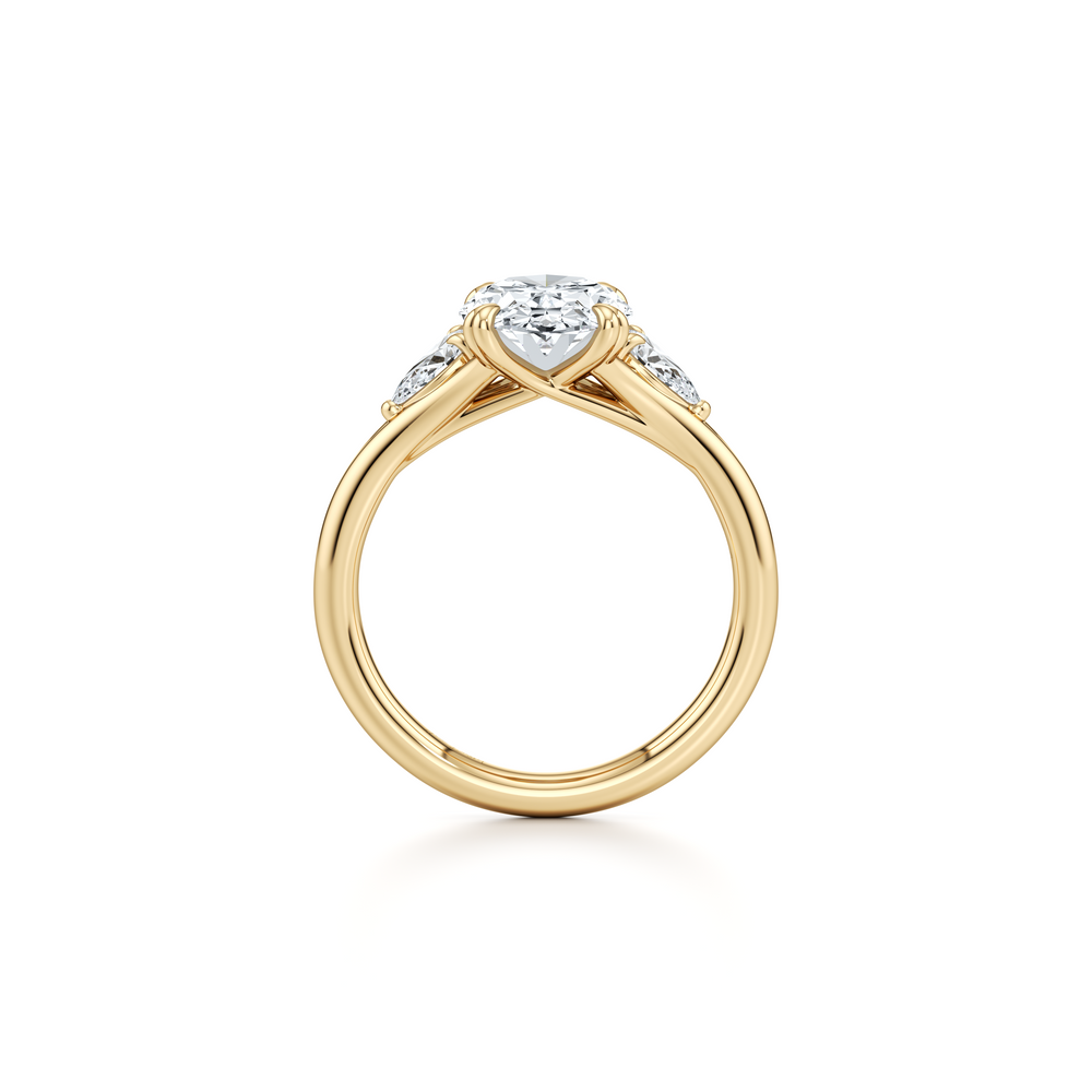 Jane Oval Cut Lab Diamond Three Stone Engagement Ring image 4