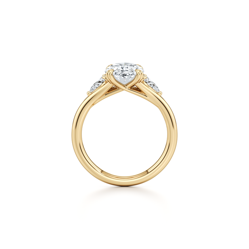 Jane Oval Cut Lab Diamond Three Stone Engagement Ring image 4
