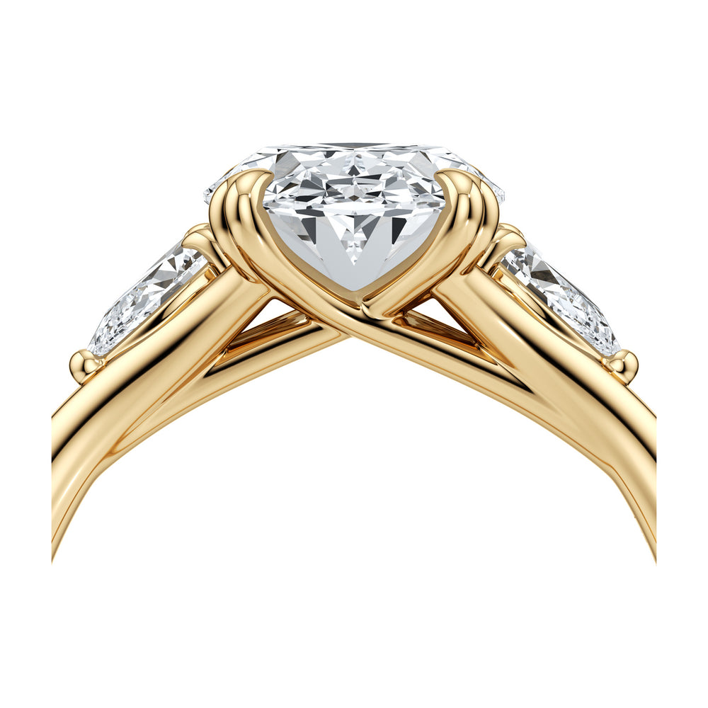 Jane Oval Cut Lab Diamond Three Stone Engagement Ring image 5