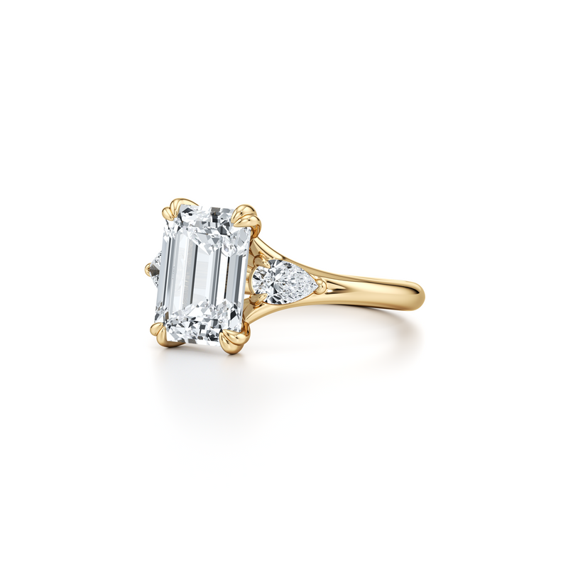 Jane Pear Three Stone Lab Diamond Engagement Ring image 47