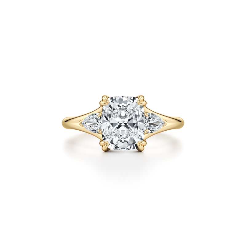 Jane Pear Three Stone Lab Diamond Engagement Ring image 66