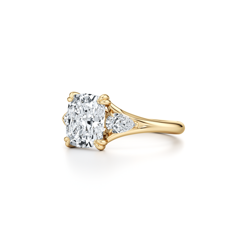 Jane Pear Three Stone Lab Diamond Engagement Ring image 68