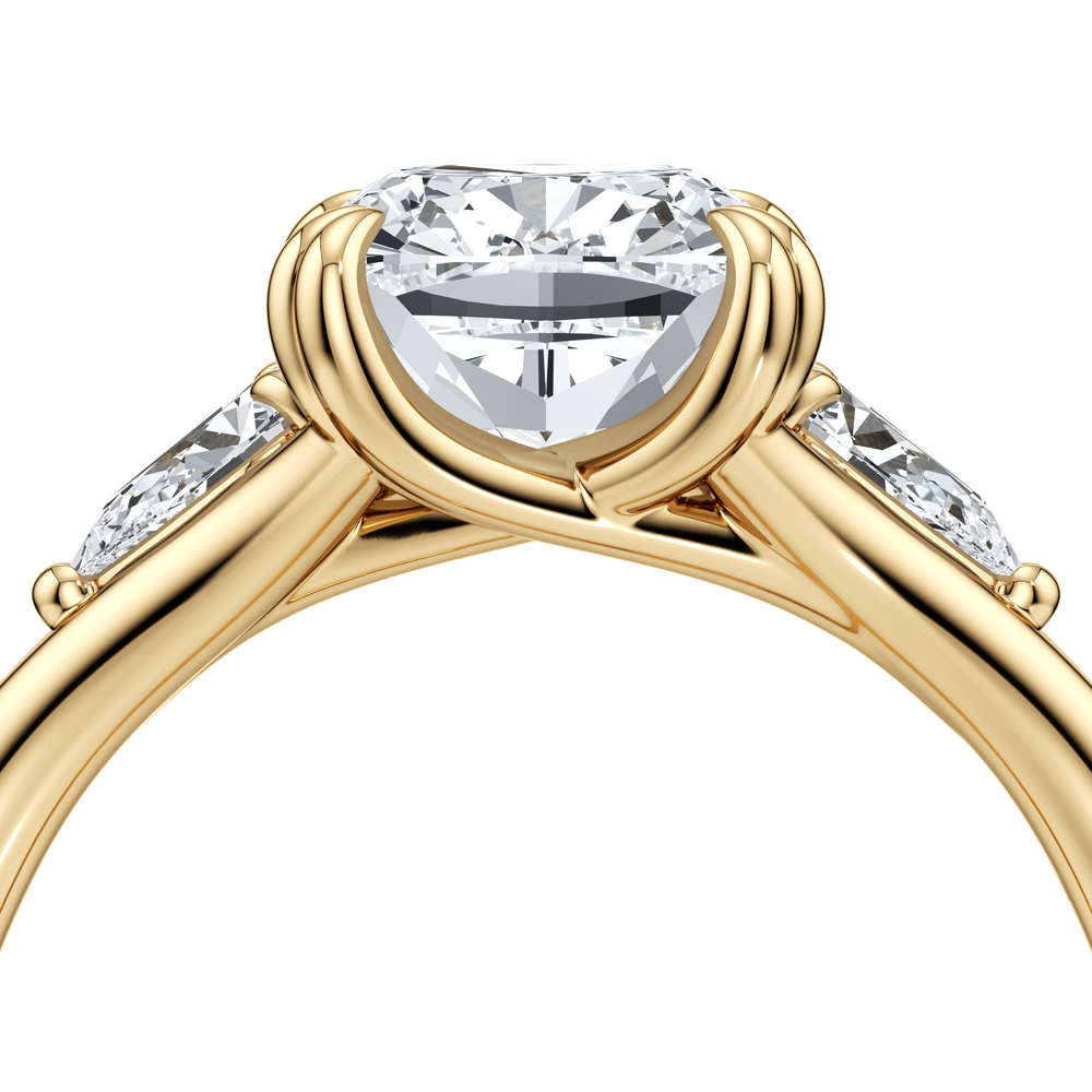Jane Cushion Cut Three Stone Lab Diamond Engagement Ring image 5