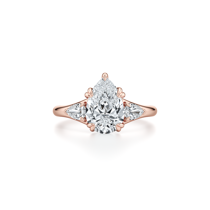 Jane Pear Three Stone Lab Diamond Engagement Ring image 111