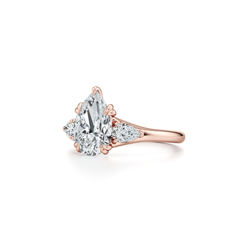 Jane Pear Three Stone Lab Diamond Engagement Ring image 112
