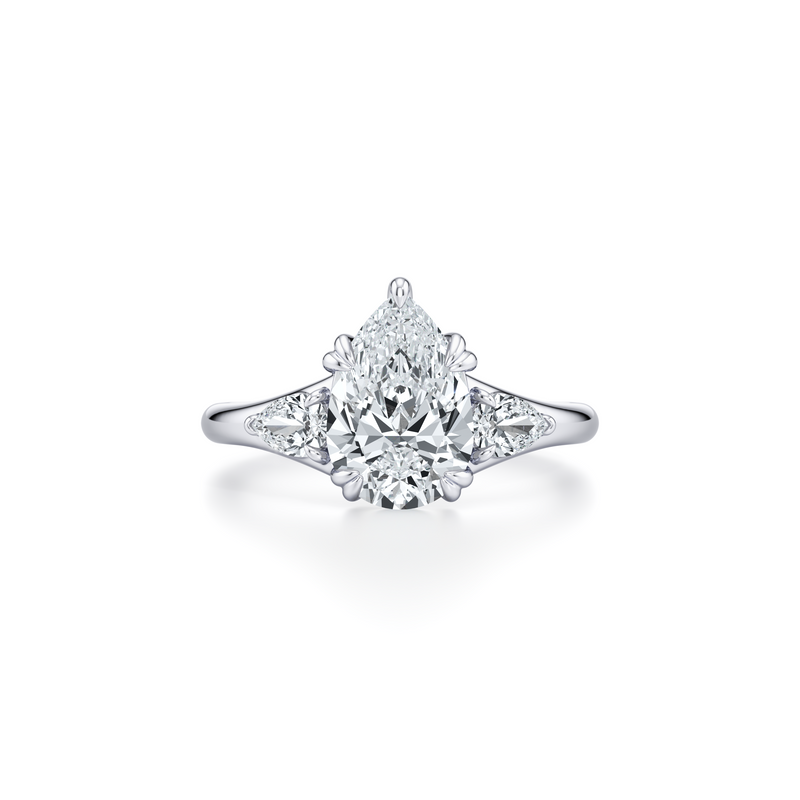 Jane Pear Three Stone Lab Diamond Engagement Ring image 101