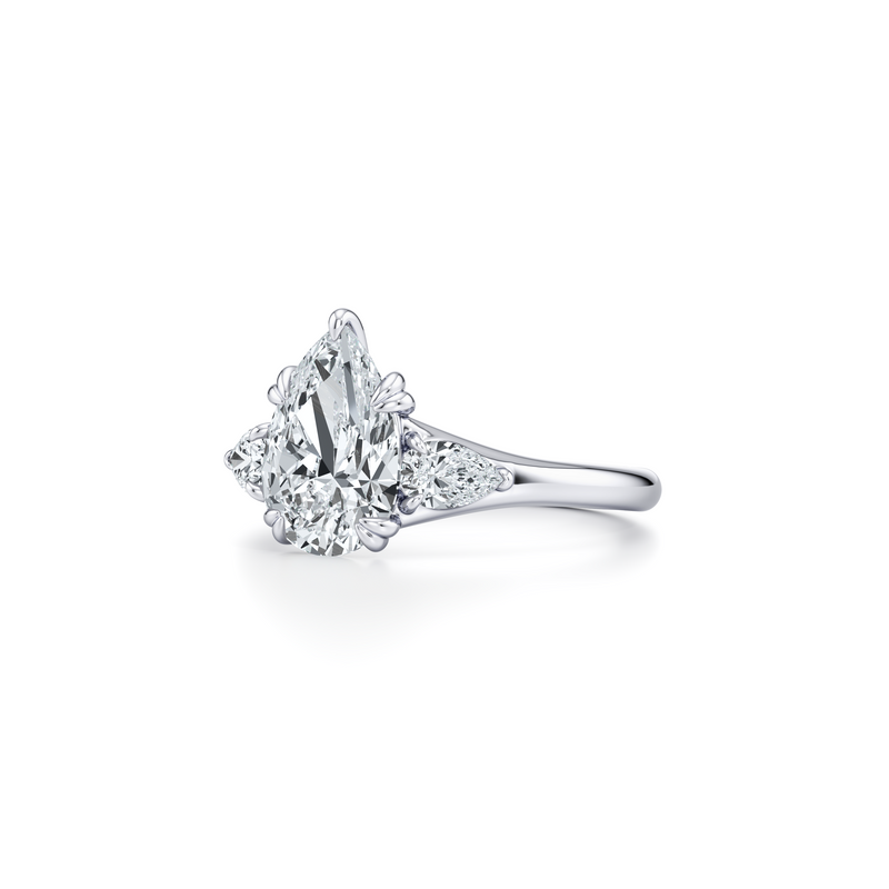Jane Pear Three Stone Lab Diamond Engagement Ring image 102
