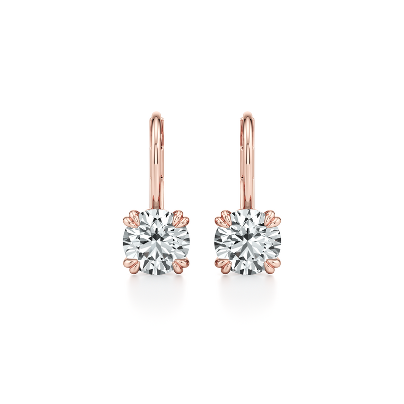 Elle Round Brilliant Leverback Earrings image 7