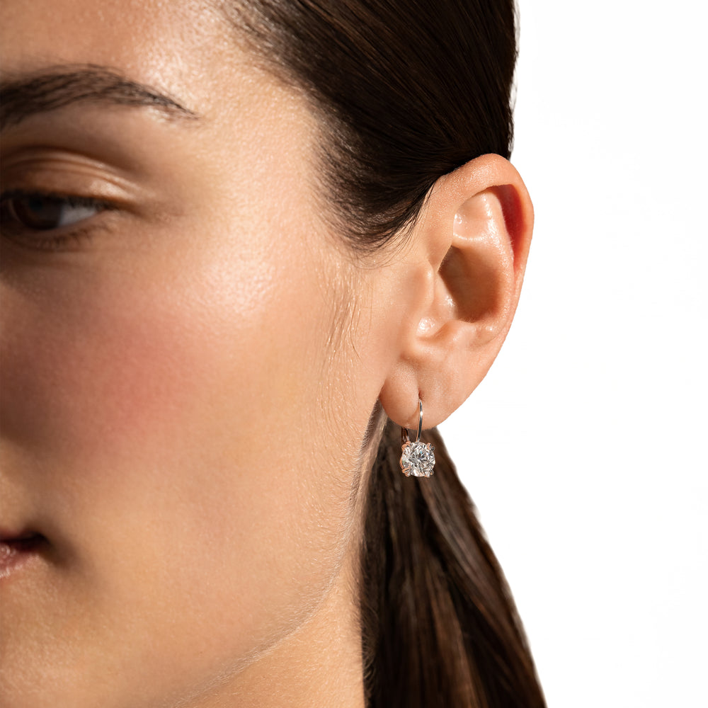 Elle Round Brilliant Leverback Earrings image 50