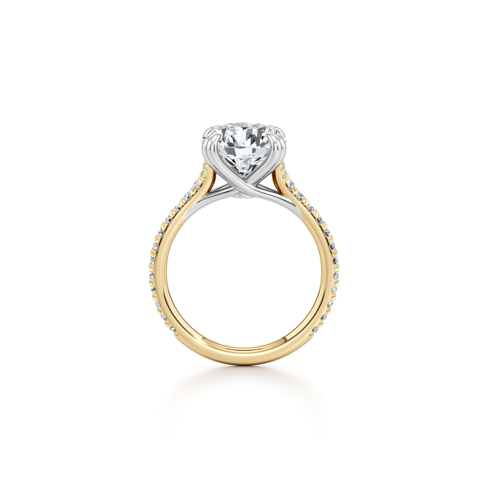 Elle Round Cut Solitaire Lab Diamond Engagement Ring image 4
