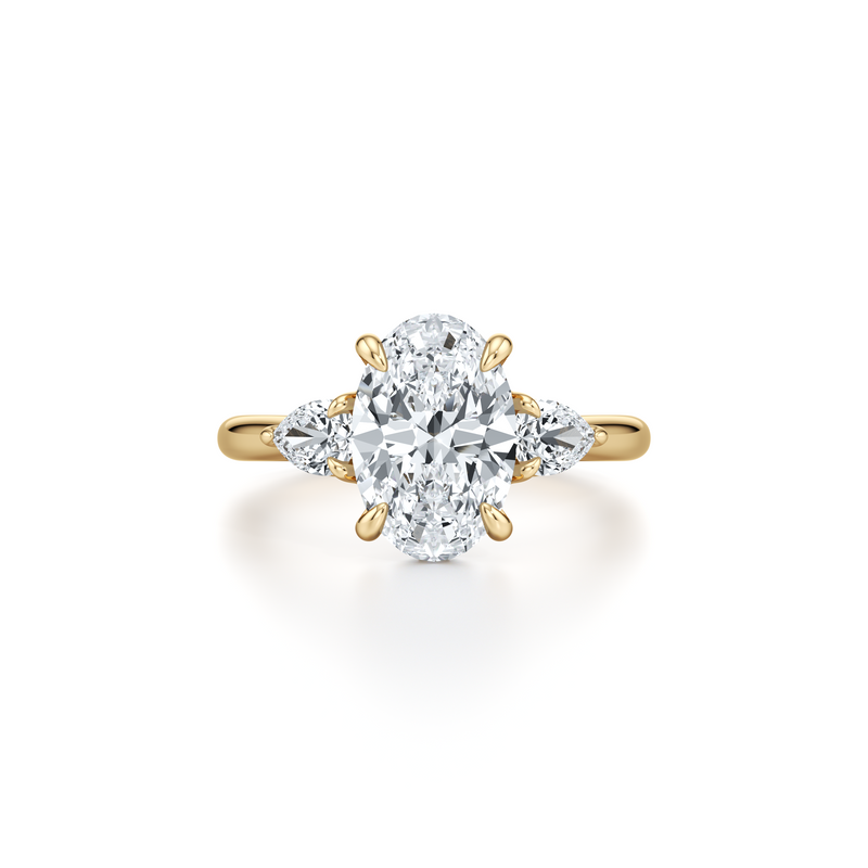 Chelsea Pear Three Stone Lab Diamond Engagement Ring image 66