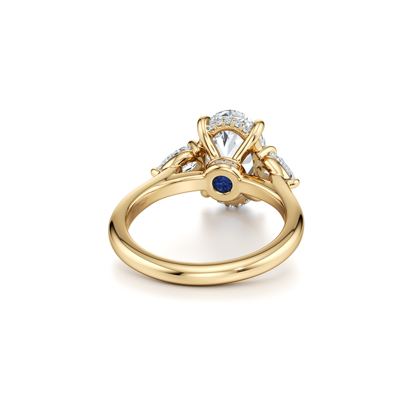 Chelsea Pear Three Stone Lab Diamond Engagement Ring image 69